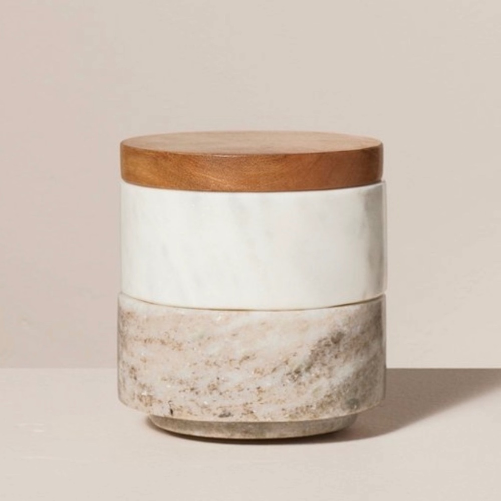 3pc Marble Stacking Salt & Pepper Cellar White/Warm Gray Hearth & Hand Magnolia
